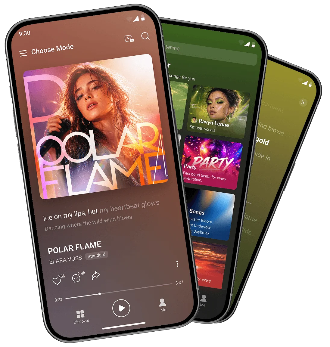 Three Lemon Music app screens